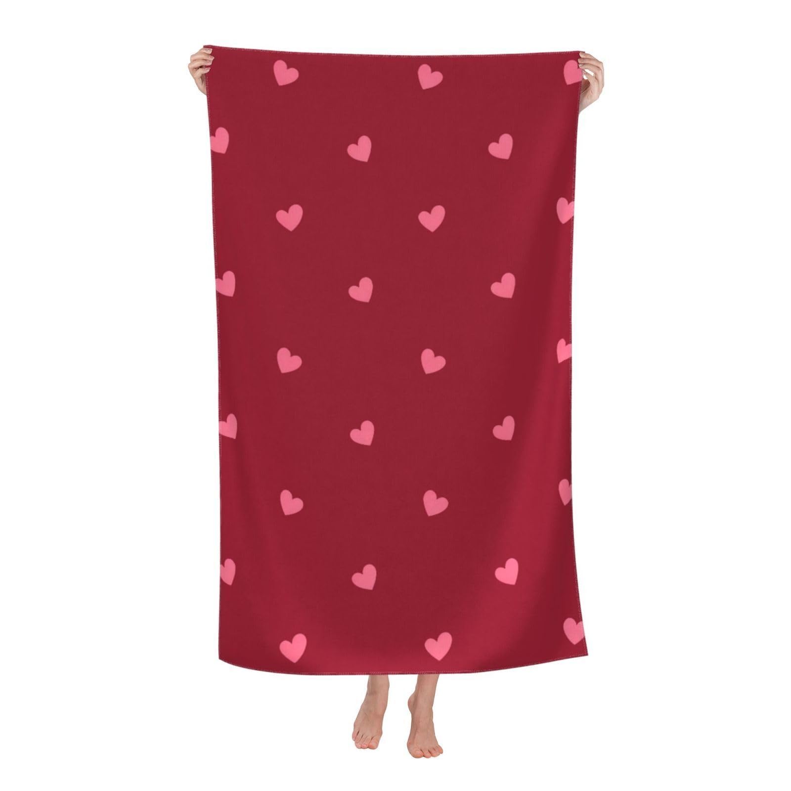 Amazon.com: Dlonvoh Red Heart Beach Towel Microfiber Soft