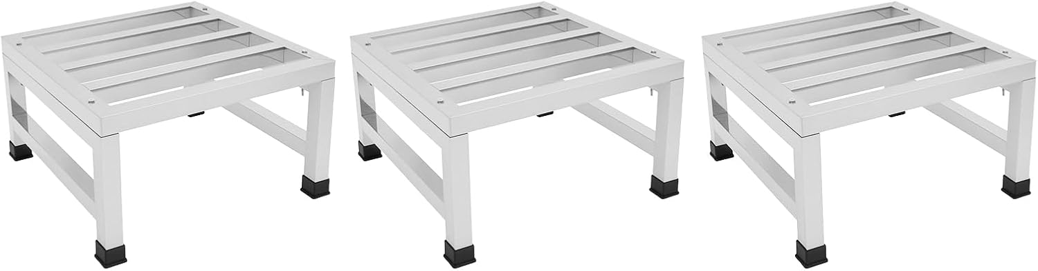 3 Pack Dunnage Rack, 14'' x 14'' x 8'' Stainless Steel Floor Shelf, 1100 LBS Commercial Food Floor Rack for Food Service Storage in Restaurant Kitchen Garage Warehouse Supermarket