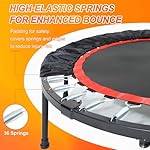 Foldable Mini Trampoline Load 330lbs, 40"/48" Rebounder Trampoline for Adults with Durable Bungee Band and Adjustable Foam Handle for Home Gym, Small Exercise Trampoline for Indoor or Garden Workout - Image 5