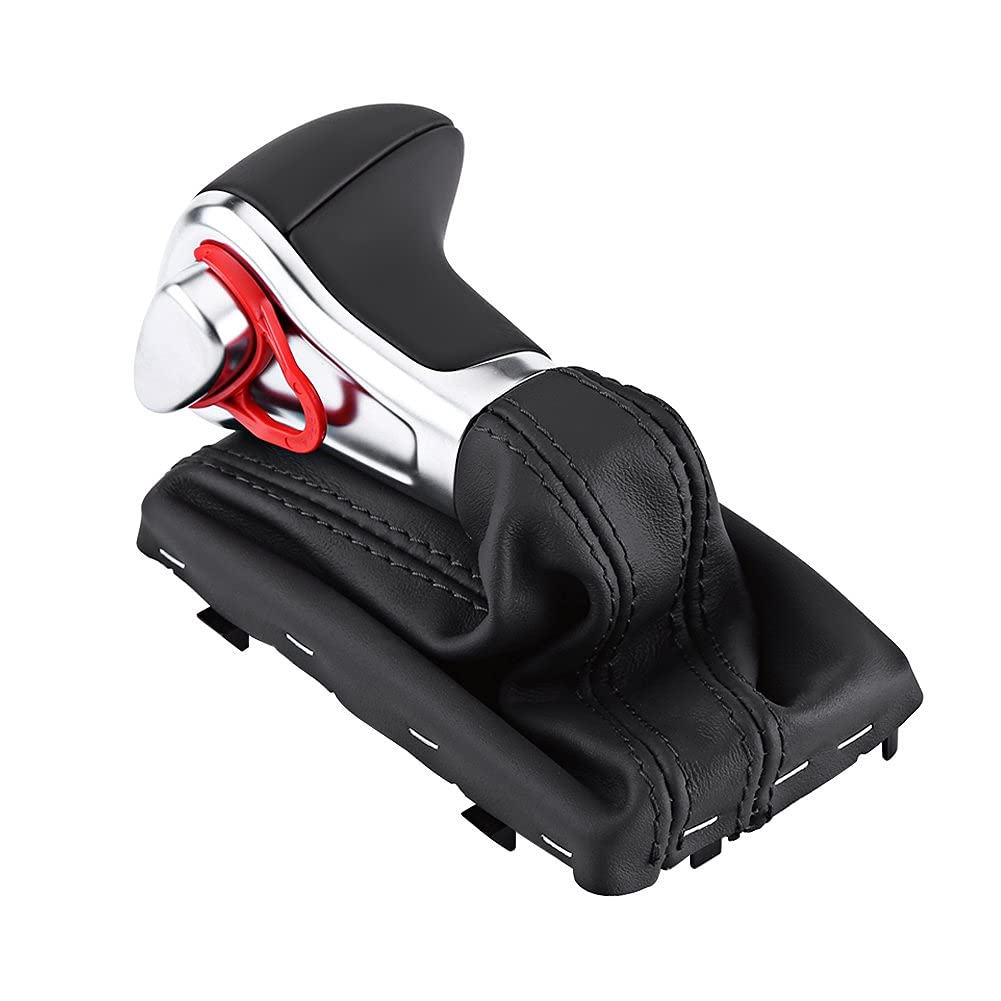 Qiilu, pomello di rivestimento per cambio Gaitor Boot, in pelle nera