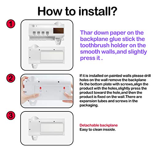 Taishan Toothbrush Sanitizer，Uv Toothbrush Holder For Electric/Regular Toothbrush, Bathroom Toothbrush Sanitizer With Wall Mount Sticker Plus Toothpaste Dispenser & 4 Toothbrush Slots #TOP5