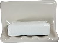 Vista 8 de Beige Bone Almond Ceramic Soap Dish Shower Tray Tile in Installation Vintage Mid Century Modern Retro