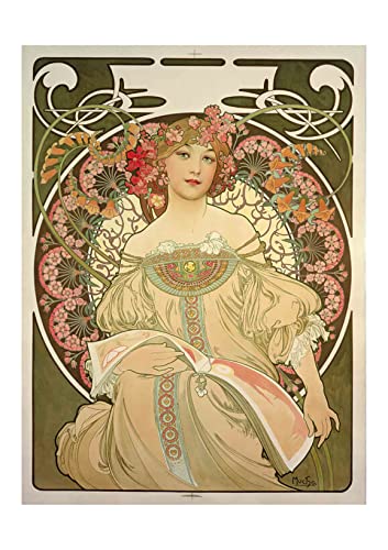 Affiche encadrée Alphonse Mucha Champagne mat sans reflet petit mur