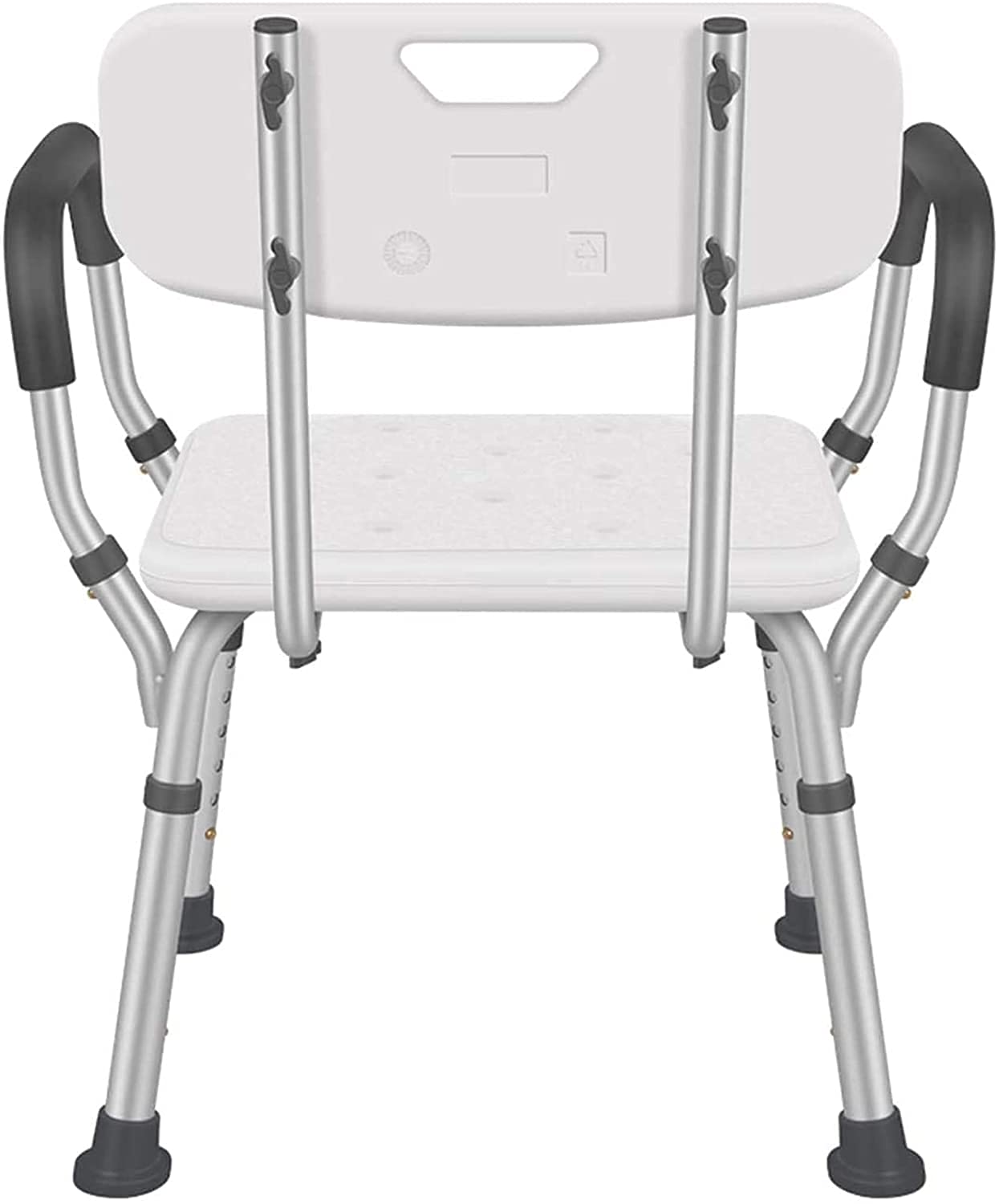Asiento de Ducha, Silla de Ducha con Brazos y Respaldo, Taburete de Ducha de baño, elevadores de baño de Seguridad Antideslizantes, Peso de Carga de 150 kg, ayudas de Ducha ajustab