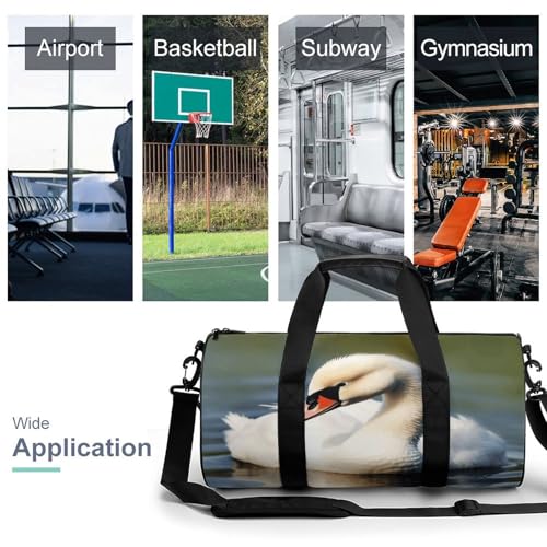 Gym Bag For Women Men Lightweight Cute Little Swan Print Duffel Bag Personalized Travel Bags For Travel Sports3
