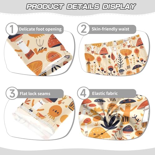 KLL Safari Mushroom Pattern Design Toddler Baby Girl Cotton Pants Soft High Waisted Activewear Exercise3