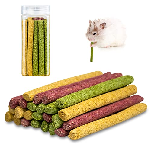 LSSH GmbH 25Pcs Timothy Hay Sticks , Natural Flowers Flavored Timothy Hay Sticks , Natural Chews for Rabbits…