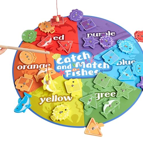 Jouet de pêche en bois portable pour occuper les enfants en voyage en famille