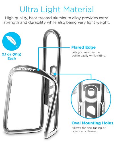 image for Aduro Sport Aduro Bike Water Bottle Holder Aluminum Cage, [2X Pack] Bi