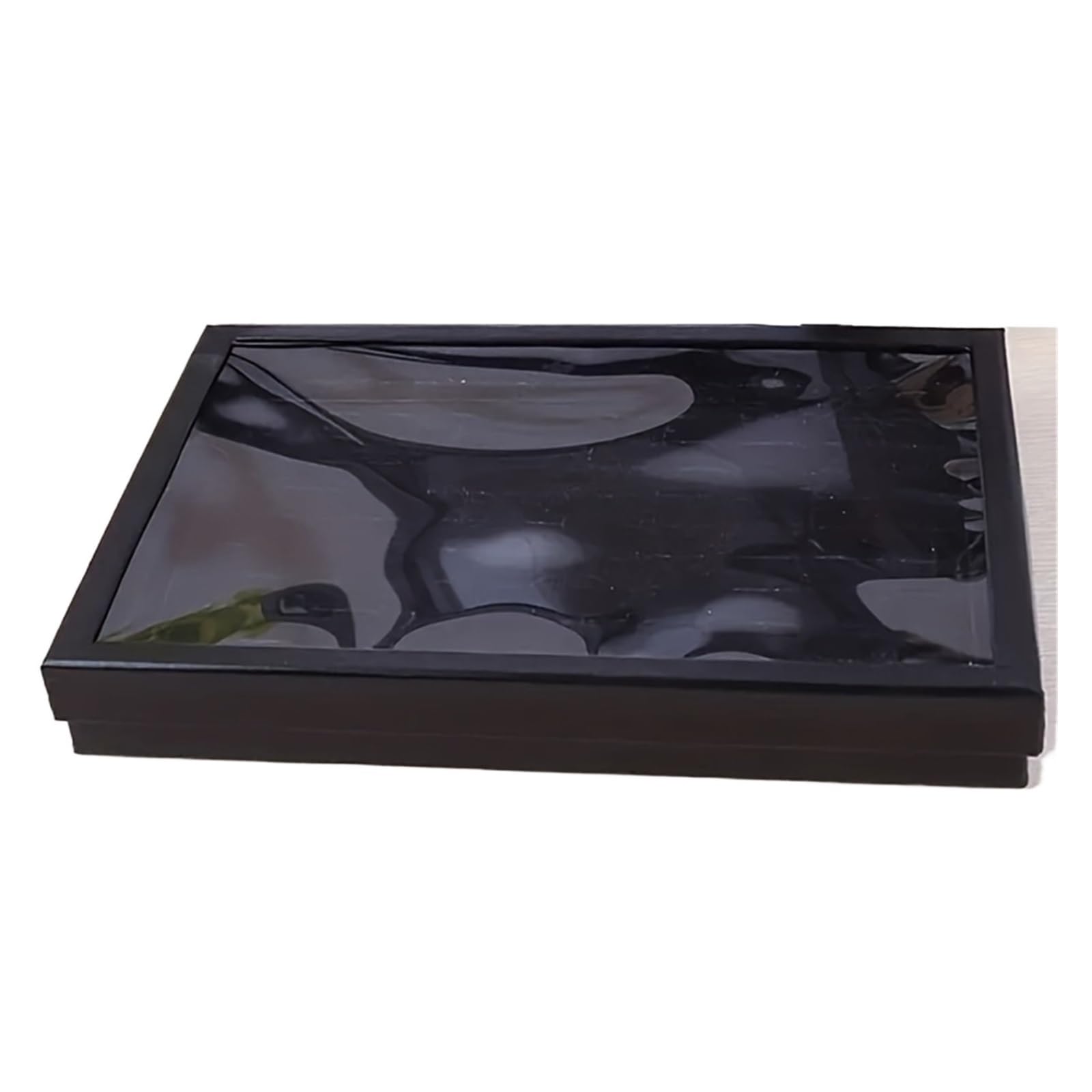 ZNJAMN 1pcs Jewelry Ring Display Tray - Stackable Storage Organizer For And Packaging for Ring(Black)