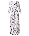 Pxmoda Women's Spring Fashion Printed Long Dress Three Quarter Sleeve Empire Flower Floor-length Dress