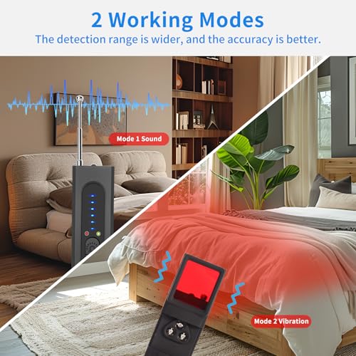 Image of 2026 Upgraded Hidden Camera & Bug Detector, 6-Level Sensitivity GPS Signal Scanner, 4 Modes for Travel, Car & Office, Black
