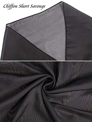 4 peças de saias curtas de chiffon para praia, 4 cores, Black, White, Pink and Purple, Medium