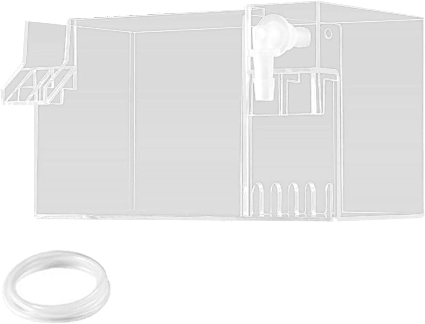 Aquarium Fish Tank Filter Hang on Filter Box Quiet Fish Tank External Filter Box Filtration Box Accessory for Small Fish Tank, Clear 18x10.5x10cm