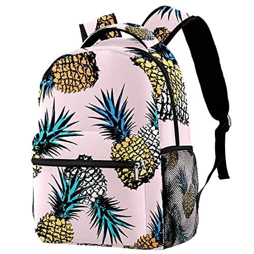 Sac à dos voyage ananas rose ergonomique et porte-bouteille