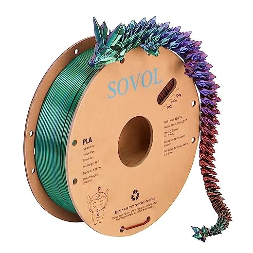 Sovol PLA Filament Silk Tri Color Co-Extrusion 1.75mm, 3D Printer Filament 1kg/ 2.2lbs, Shiny Silk Bronze Purple Green 3 in 1 Coextrusion PLA Material +/-0.03mm