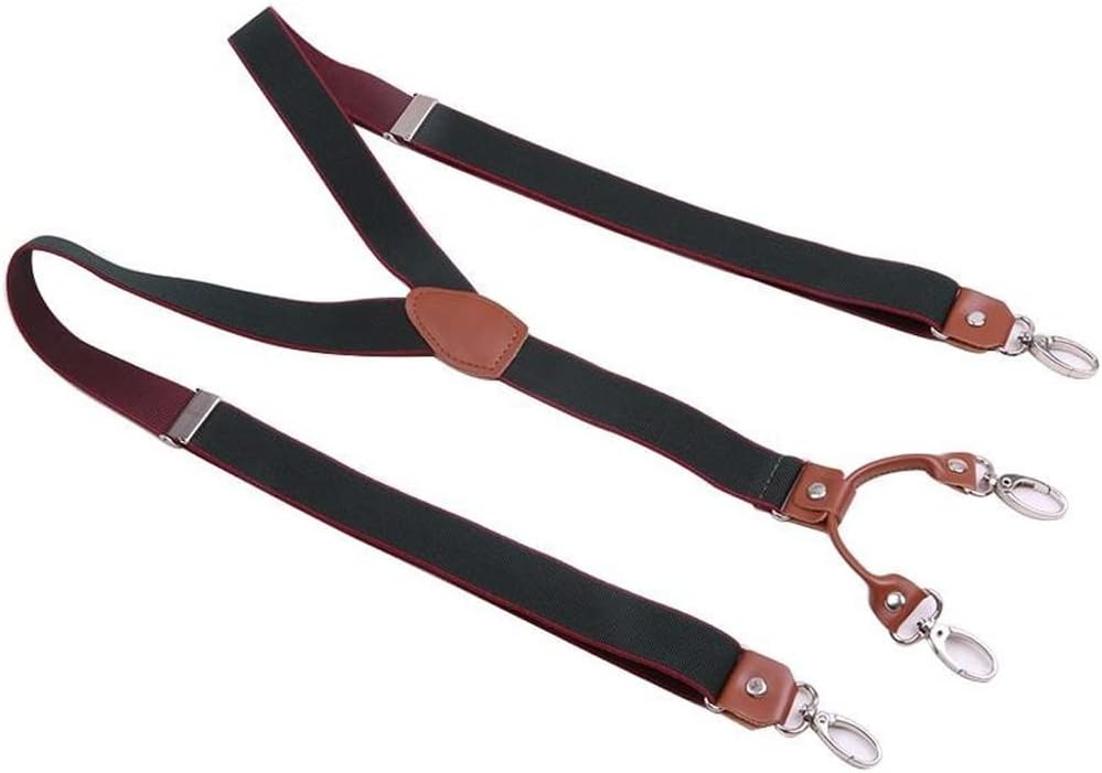 Brown Suspenders 2.5cm Wide 4 Hook Suspenders for Men and Women Y Back Retro Suspenders Suspenders Accessories