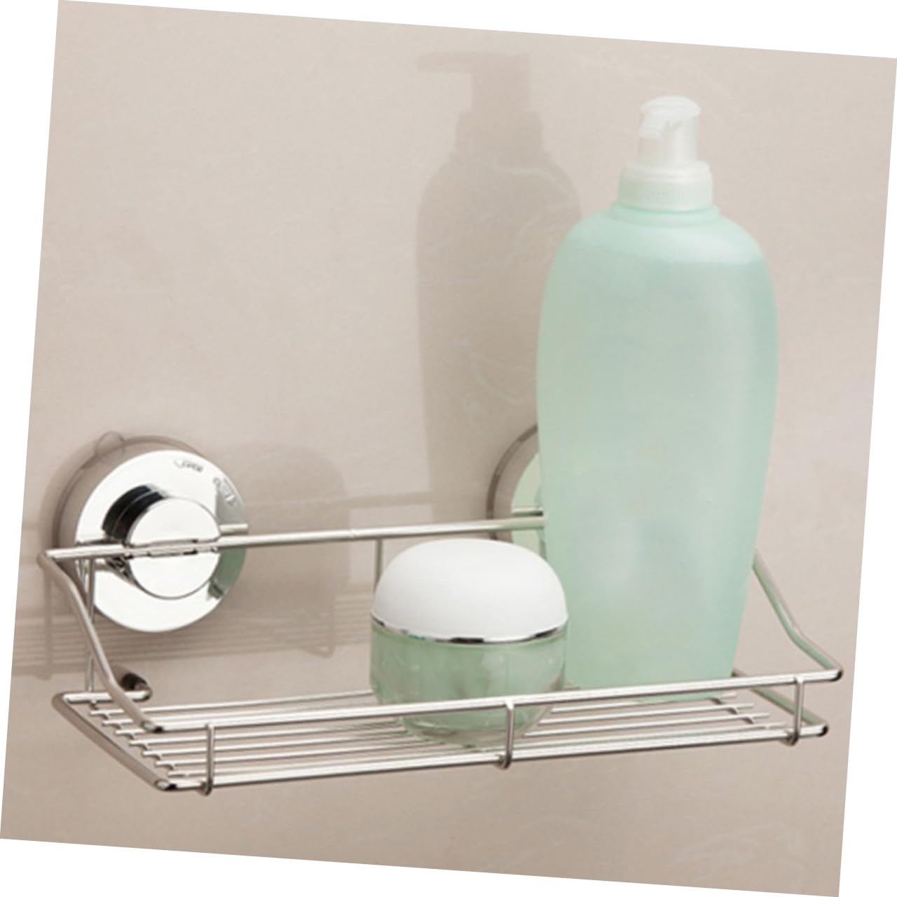 ABOOFAN Cestino Portaoggetti in Metallo Argento Super Ventosa senza Fori Organizer per Cucina e Moderno