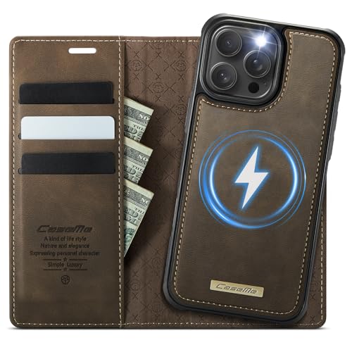 Coverilo Handyhülle für iPhone 15 Pro Max Hülle Abnehmbar 2-in-1 Magnetische Premium PU Leder Klapphülle Kabelloses Lade...