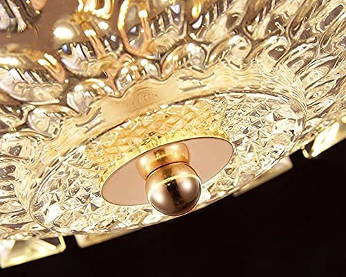 Lustre en cristal K9 moderne rond européen de 35cm avec éclairage LED télécommandé