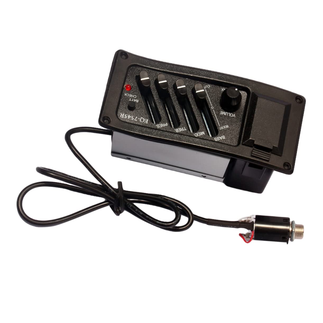 GALPADA Guitar Pickup Band Preamp Amplifier Eq for Folk Guitarra Easy to Install Pre with Volume Control Essential Under Saddle Pickup for Acoustic Guitars Black