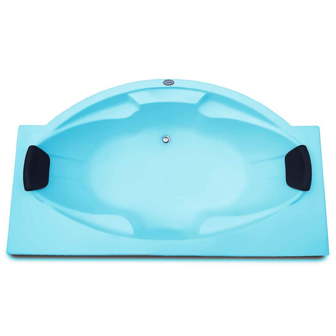 MADONNA Comfort 5.5 Feet D-Shaped Fixed Acrylic Bathtub for Adults (Cyan blue)