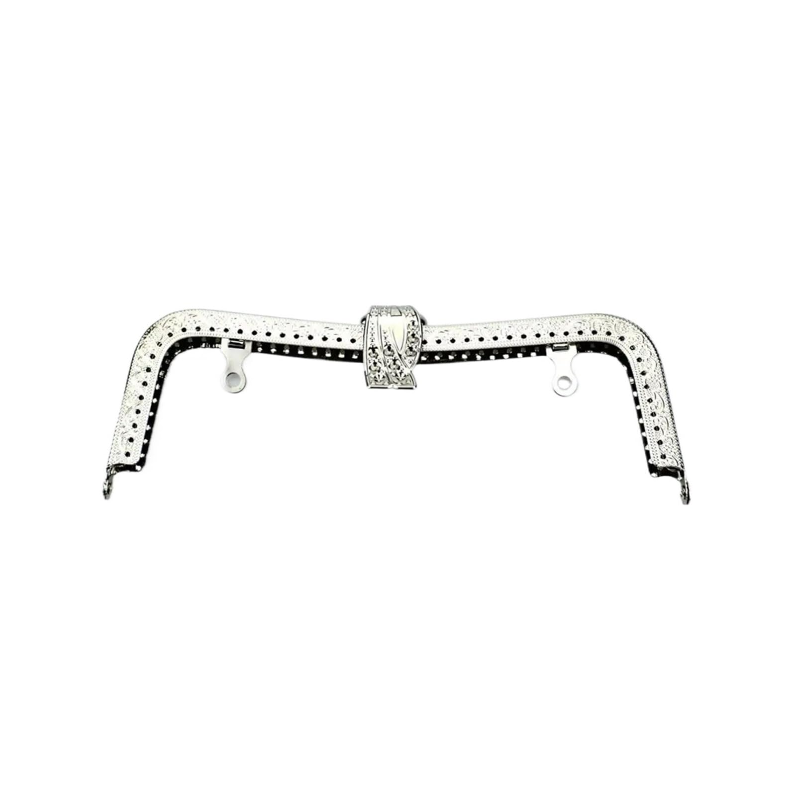 PVUVTNAHW 4pcs/lot 20cm Peacock Leaves Head Metal Purse Frame Bronze/Silver/Light Gold/Black Clasp Lock Clip Bag Accessories(Silver)
