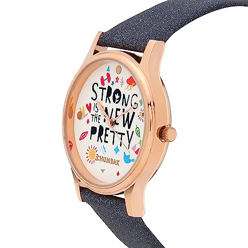 TEAL BY CHUMBAK Round Dial Analog Watch for Women|Strong is New Pretty Collection| Solid Vegan Leather Strap|Gifts for Women/Girls/Ladies |Stylish Fashion Watch for Casual/Work... - Image 2