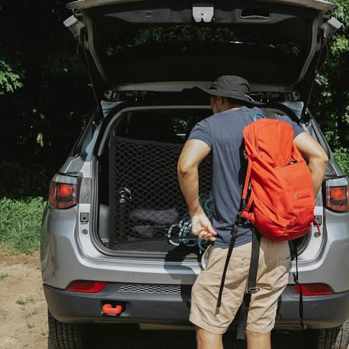 Rangement coffre voiture avec filet en polyester noir pour SUV