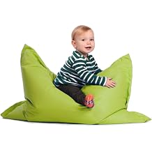 sunnypillow S Sitzsack Outdoor & Indoor 100 x 70 cm mit 60L Styropor F llung Sessel f r Kinder & Erwachsene Sitzkissen Sofa Beanbag viele Farben und Gr en zur Auswahl Gr n