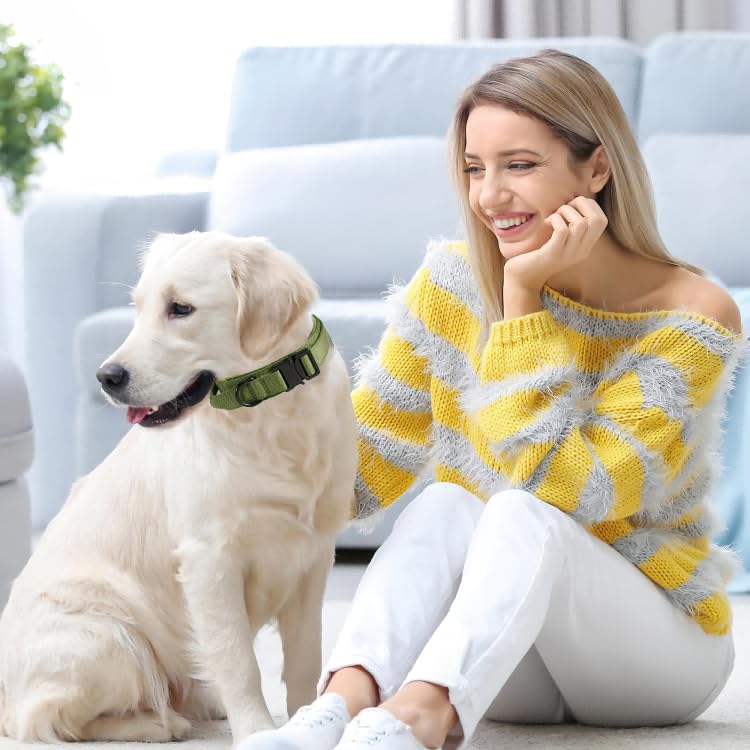 RHXOFYANG Taktisches Hundehalsband – Verstellbares Nylonhalsband Mit Griff Für Große Hunde