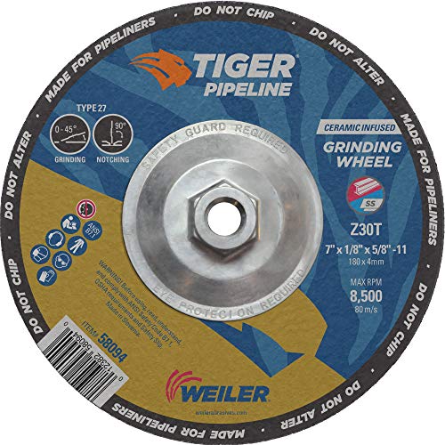 Image of Weiler 58094 7 inch x 1 /8 inch Tiger Pipeline, Z30T, 5 /8 inch-11 Nut (Pack of 10)