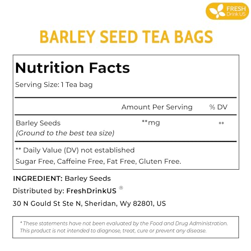 Image of FreshDrinkUS Premium 120 Barley Tea Bags, 100% Natural & Pure. Loose Barley Herbal Tea. Made with Natural Material Tea Bags. No Sugar, No Caffeine, No Gluten, Vegan
