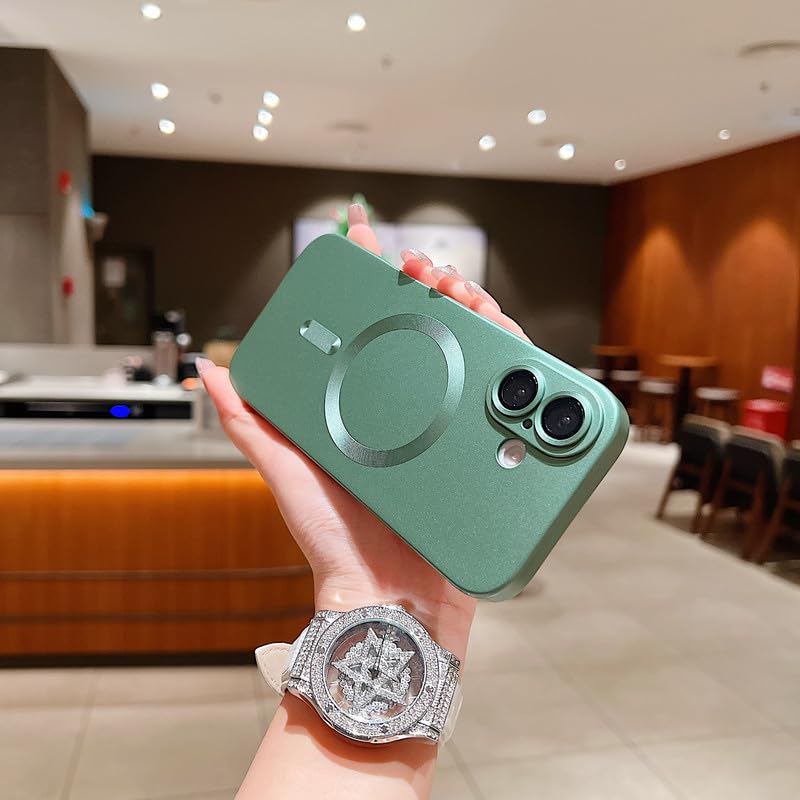 Image of LuxuryKase Premium MagSafe Case for iPhone 17 | Shockproof & Anti-Scratch Cover | Soft Silicone with Wireless Charging | Camera Lens Guard - Green
