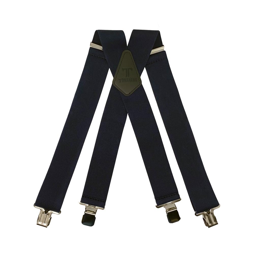Tomahawk Tools Unisex Navy Blue Tomahawk Heavy Duty Braces, Adjustable, Suspenders, Strong Clasp (Navy Blue)