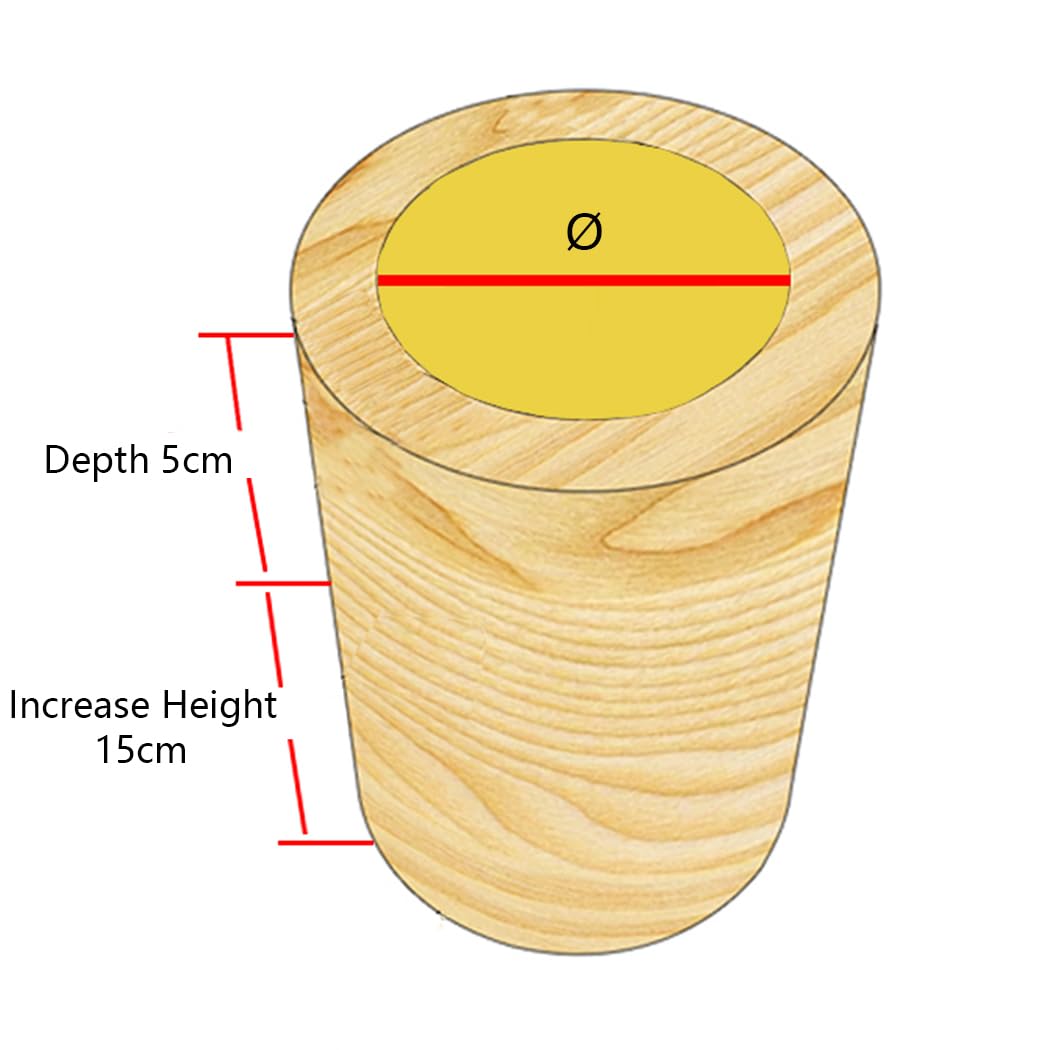 VGGBNG Wooden Furniture risers, Heavy Duty Bed Risers Solid Wood Furniture Raisers 4 Pcs Chair Raisers Sofa Feet Furniture Lifts, Lifts Height 5-15cm(Ø5.5cmIncrease Height 15cm)