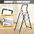 KINGRACK Aluminium 4 Folding Step Ladder for Home & Kitchen, Silver