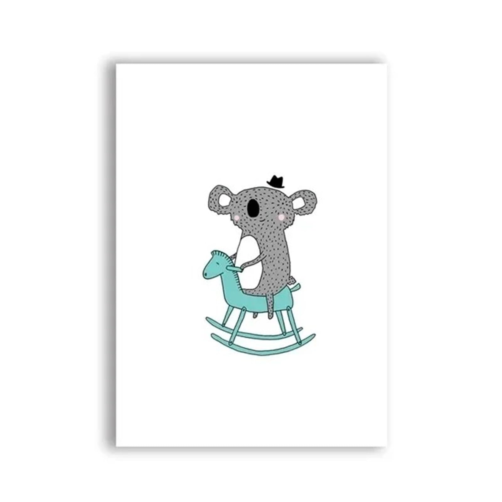 XENITE Wall Art Canvas Prints Cartoon Elephant Canvas Painting Wall Picture Art Prints, Cute Animals Elephant Koala Print Poster Unframed(A,40X50cm)