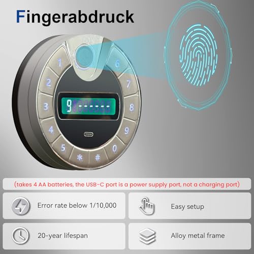 [Genuine Fireproof] 9.8 Cub Extra Large Biometric Waterproof Fireproof Safe for Home, [Dual Mode] 124 Lbs Heavy Duty Fire Proof Safe for Document Business Office