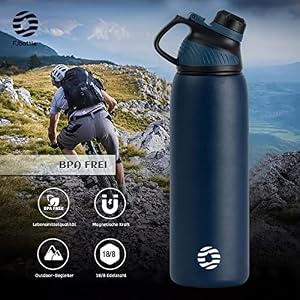 Fjbottle Botella Agua Acero Inoxidable 1L Térmica con Tapa Magnética