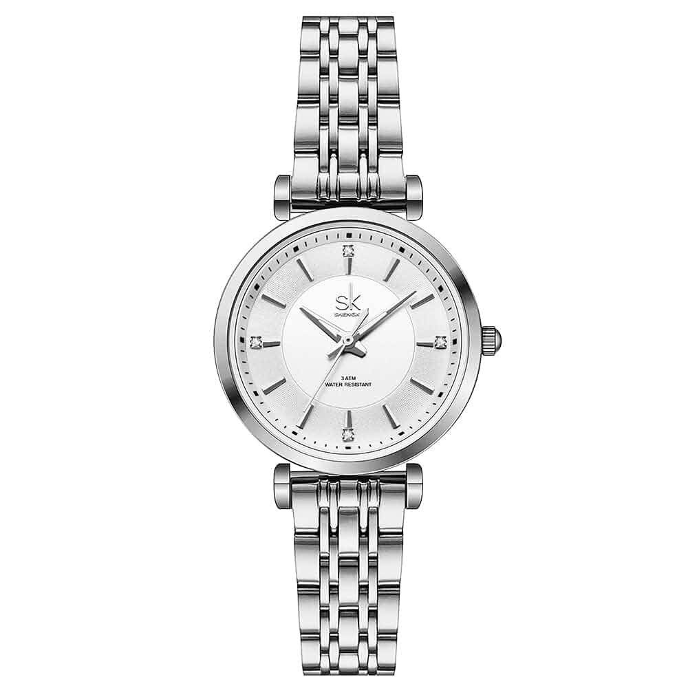SHENGKE SK Classic Women Watches Fashion Ladies Dress Watch Solid Stainless Steel Band Stainless Steel