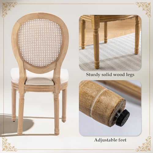 SoarFlash-French-Dining-Chairs-Set-of-2-Vantage-Dining-Chair-with-Round-Back-Wood-Leg-Farmhouse-Country-Rattan-Dining-Chair-for-KitchenBedroomBeige SoarFlash French Dining Chairs Set of 2 Vantage Dining Chair with Round Back Wood Leg Farmhouse Country Rattan Dining Chair for KitchenBedroomBeige