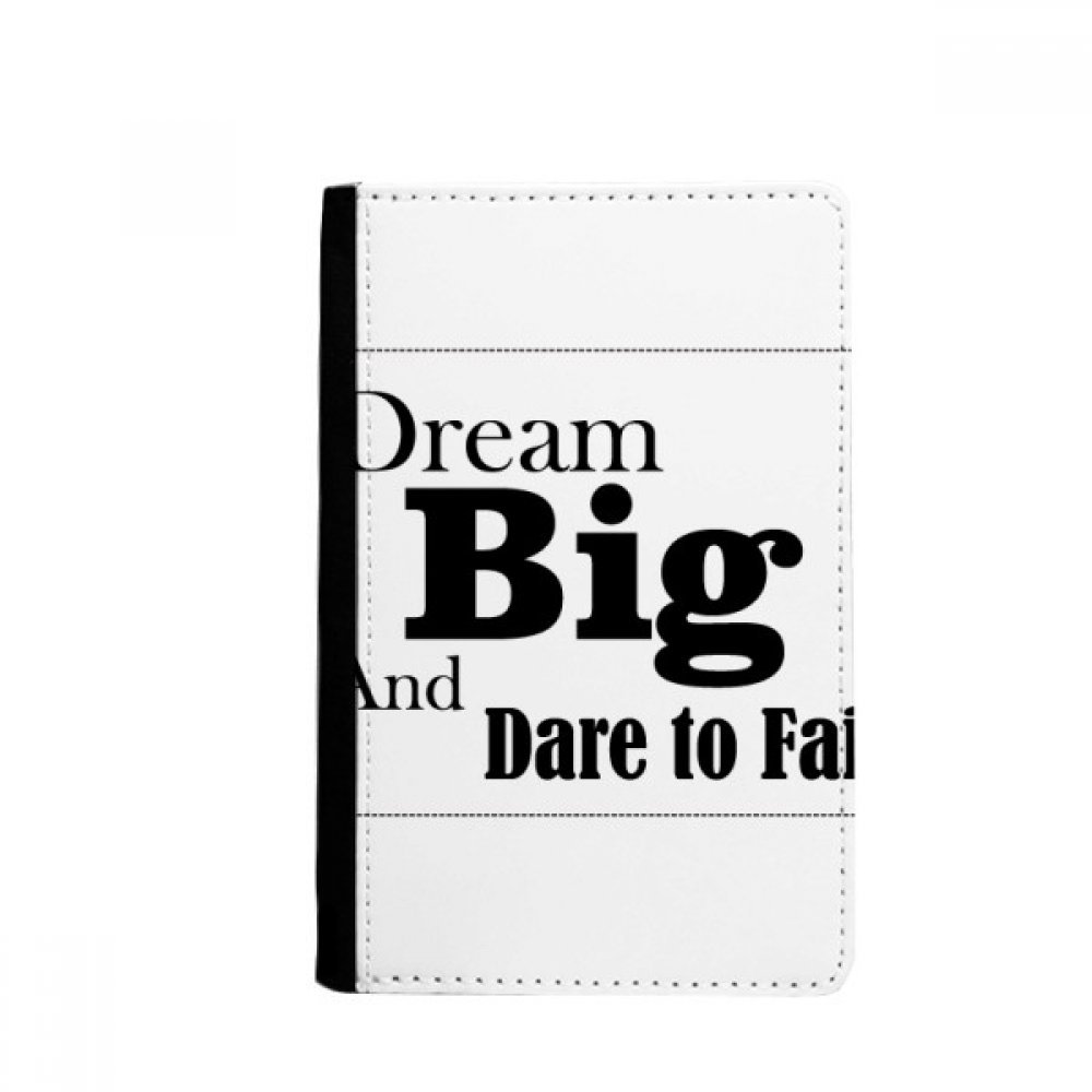 Dream Big And Dare To Fail Quote Passport Holder Notecase Burse Wallet Cover Card Purse
