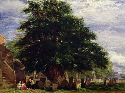 Tableau impressions d'art mural Cimetière de Darley par David Cox, poster vintage de décoration 60x90cm