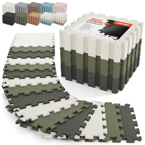 Image of AIRHOP 54 PCS Gym Floor Mat, EVA Foam Puzzle Gym Mat, High-Density Interlocking Foam Floor Tiles for Home Gym, Play Workout Garage Kitchen Flooring 12.6 inchx12.6 inchx0.4 inch