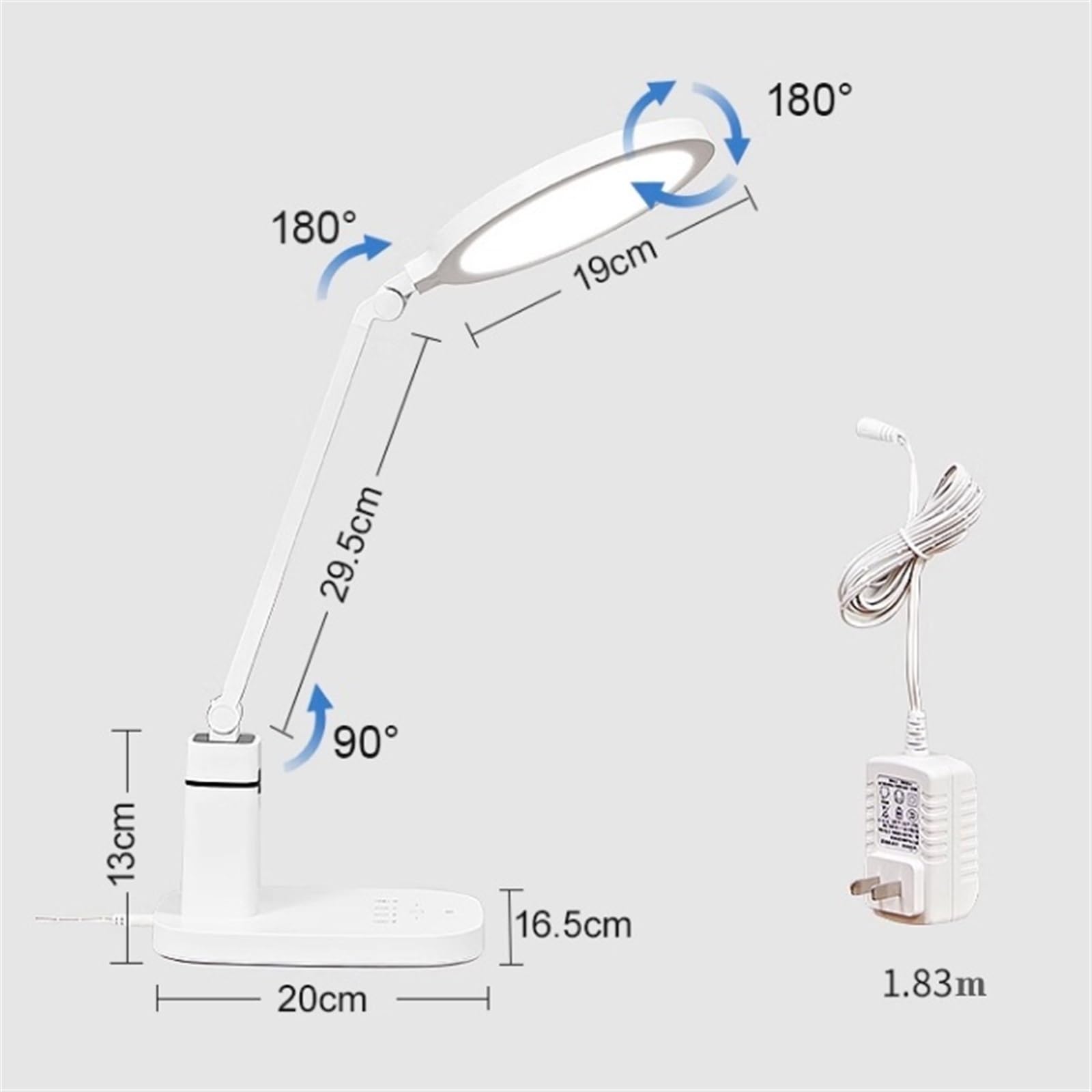 Lampa stołowa Lampa biurkowa LED, inteligentna przyciemniana lampa dotykowa, automatyczny timer/funkcja pamięci/opóźnione wyłączanie, przyjazna dla oczu do czytania domu i biura