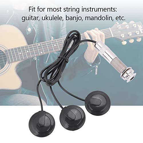 Captadores Transdutor Piezo, 3 em 1 Microfone Contato Autoadesivo Mono Piezo Captador Microfone Cont