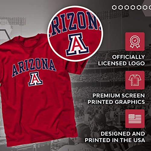 Campus Colors Adult Arch & Logo Soft Style Gameday T-Shirt (Arizona Wildcats - Red, Xx-Large) #TOP4