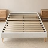 HOMCOM Bettgestell 160 x 200 cm, gepolstertes Polsterbett mit samtweichem Bezug, 12 Latten, geräuscharm, ohne Boxspring erforderlich, einfache Montage, Creme