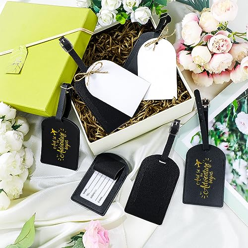 Image of Amylove Bulk Luggage Tags Wedding Favors Adventure Begins Luggage Tags for Guests Travel Tag for Suitcase Bridal Gift 24 Pack